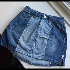 Free people x oneteaspoon denim mini skirt